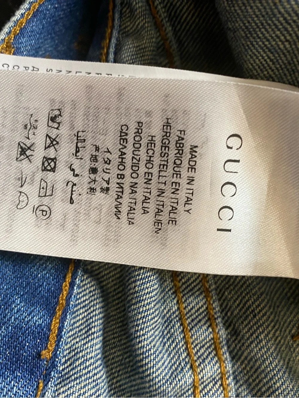 Gucci Blue Denim Skinny Jeans with Red Snake and Orange Flower Embroidery